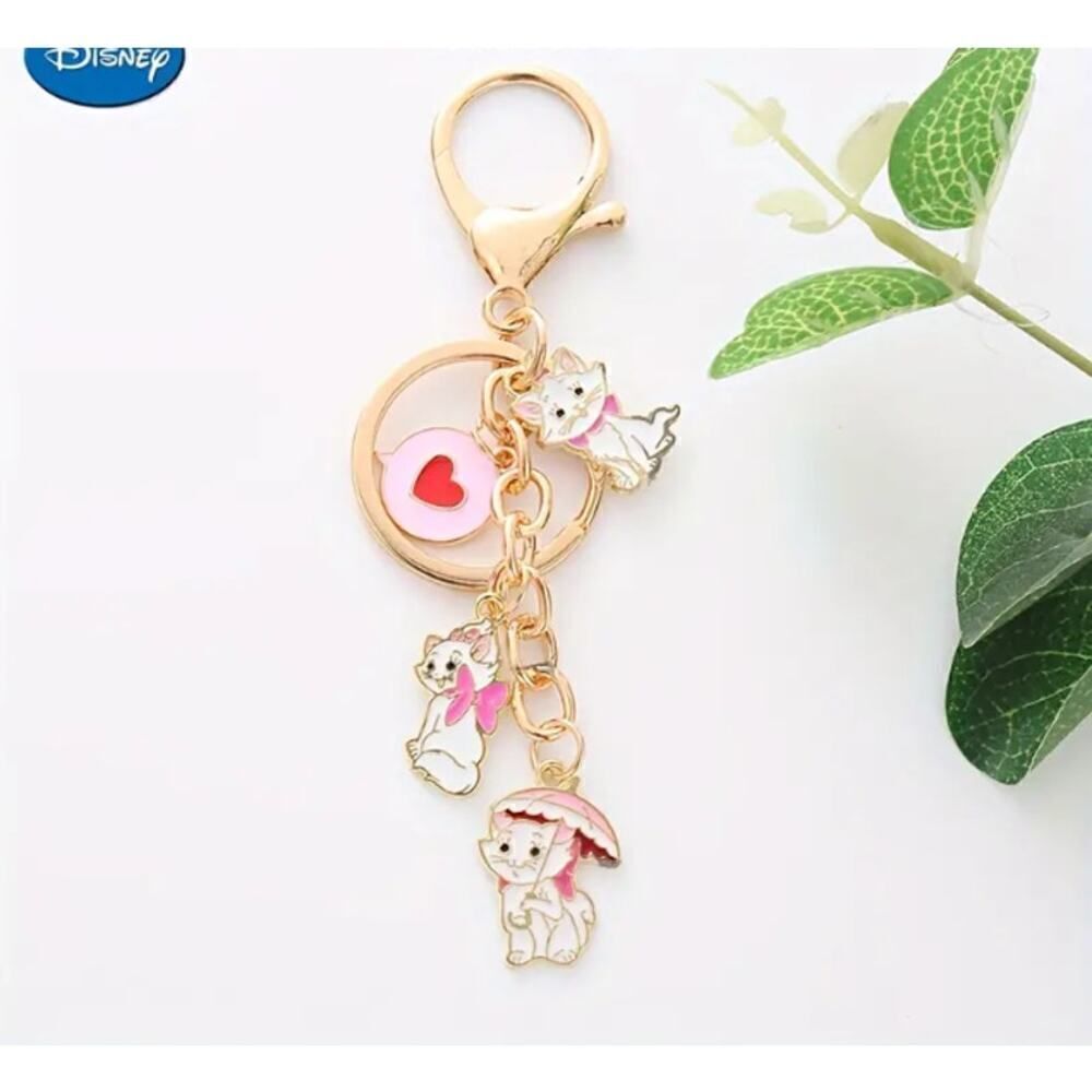 Copied - New! Kawaii Disney Marie Cat Charm Keychain Keyring Holder B